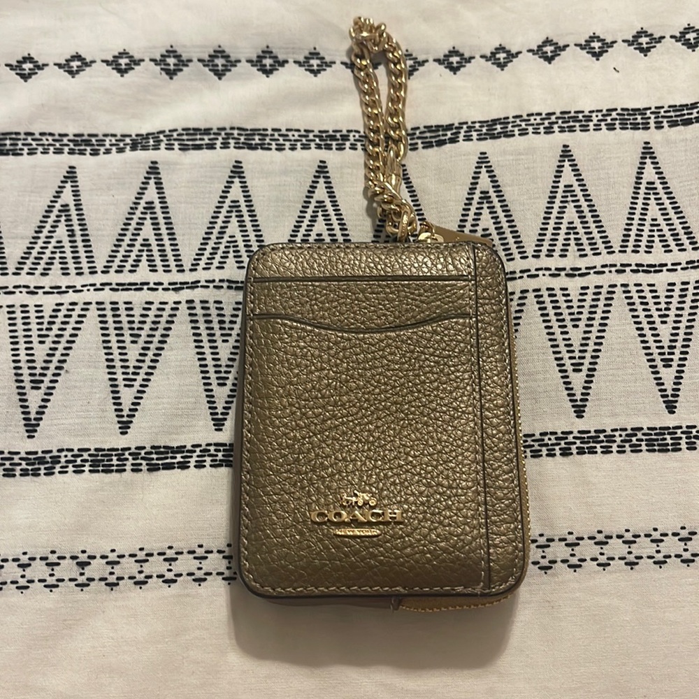 Coach Card Case with Gold Chain